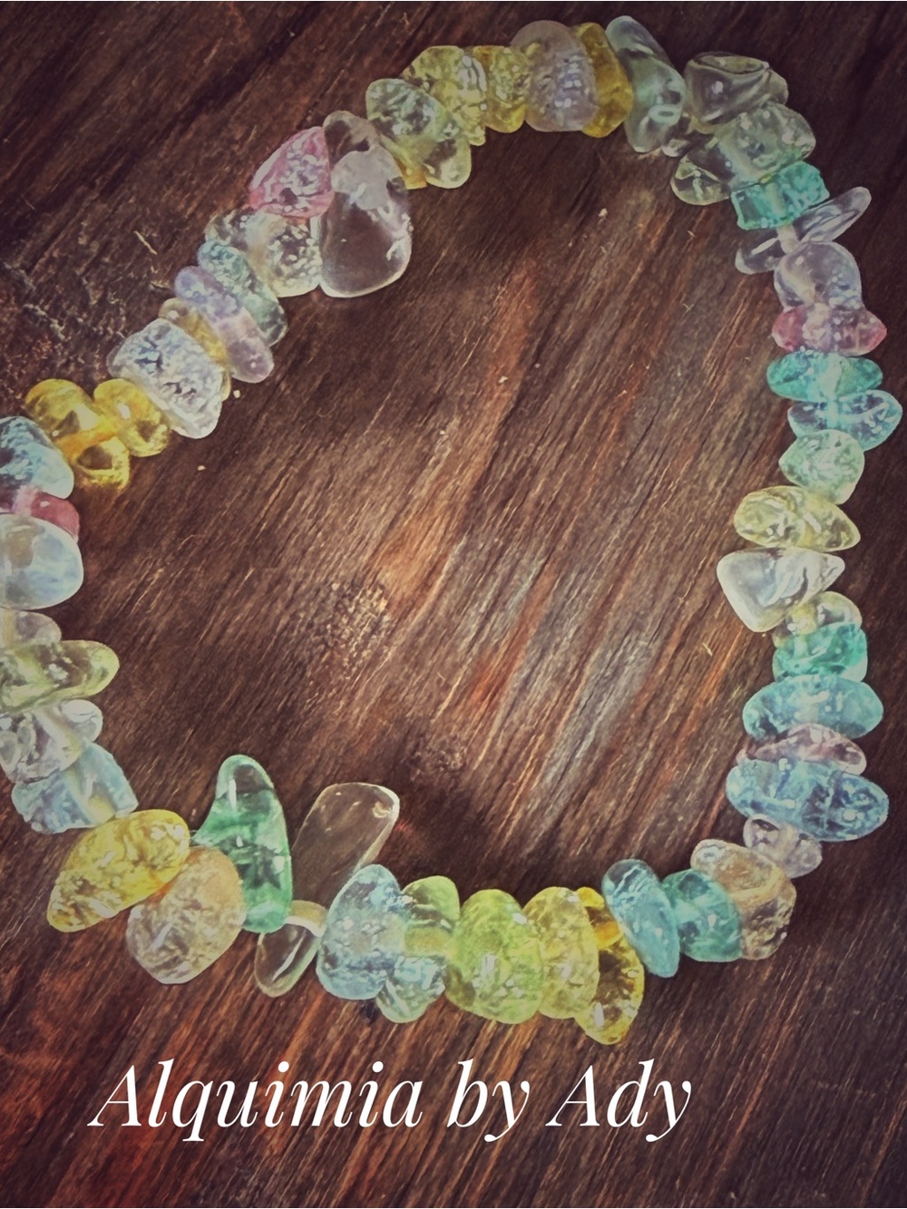 Pastel gemstones beaded handmade bracelet